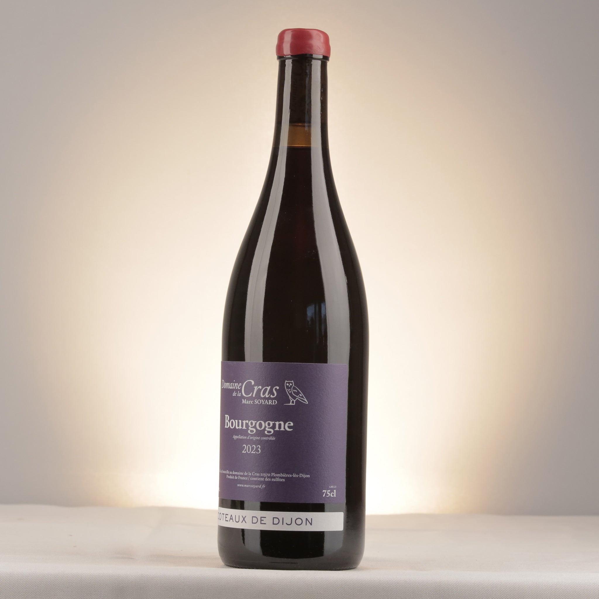 Domaine de la Cras Marc Soyard Bourgogne Coteaux de Dijon Cras Rouge 2023 Bottle detail
