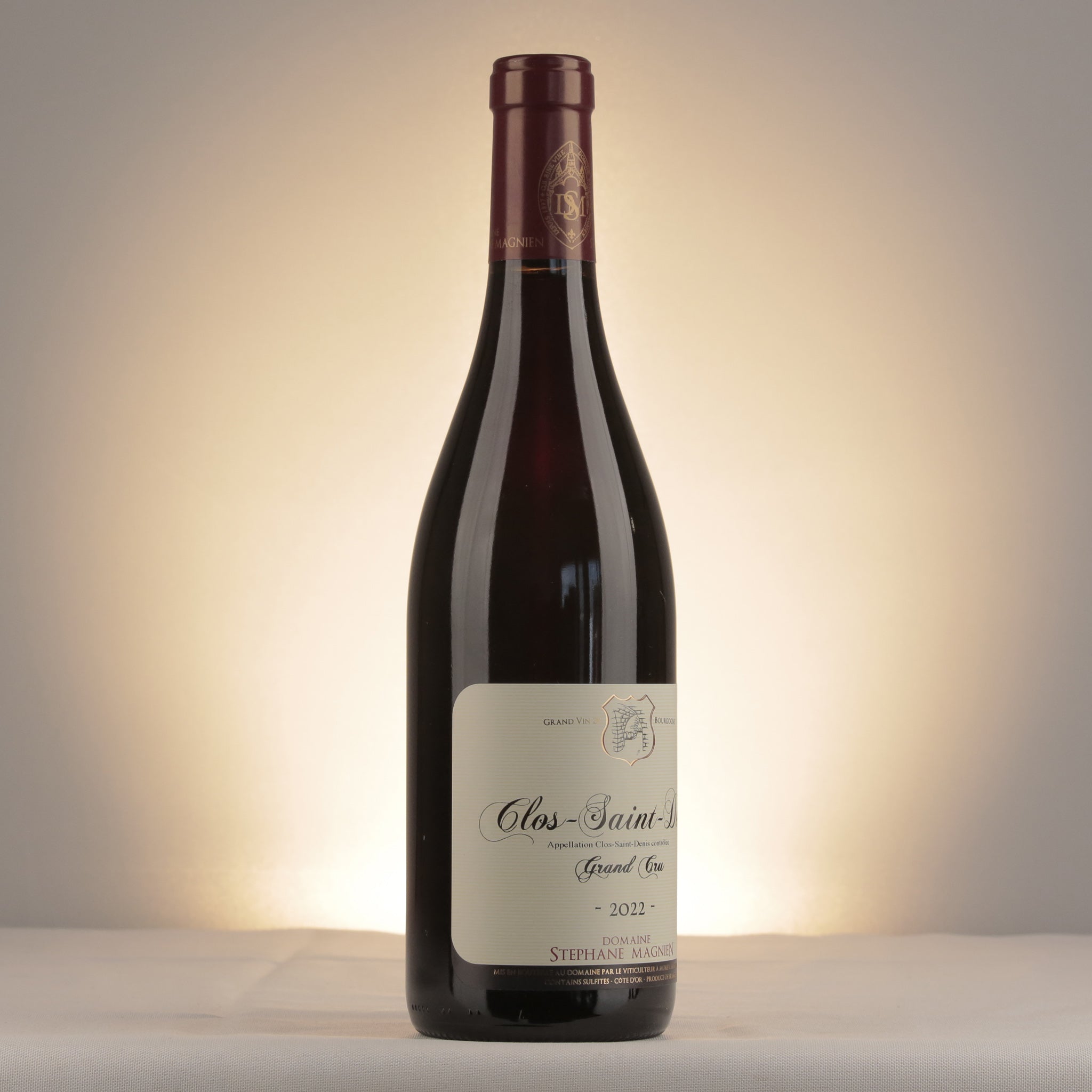 Stéphane Magnien Clos Saint Denis Grand Cru 2022 Bottle detail
