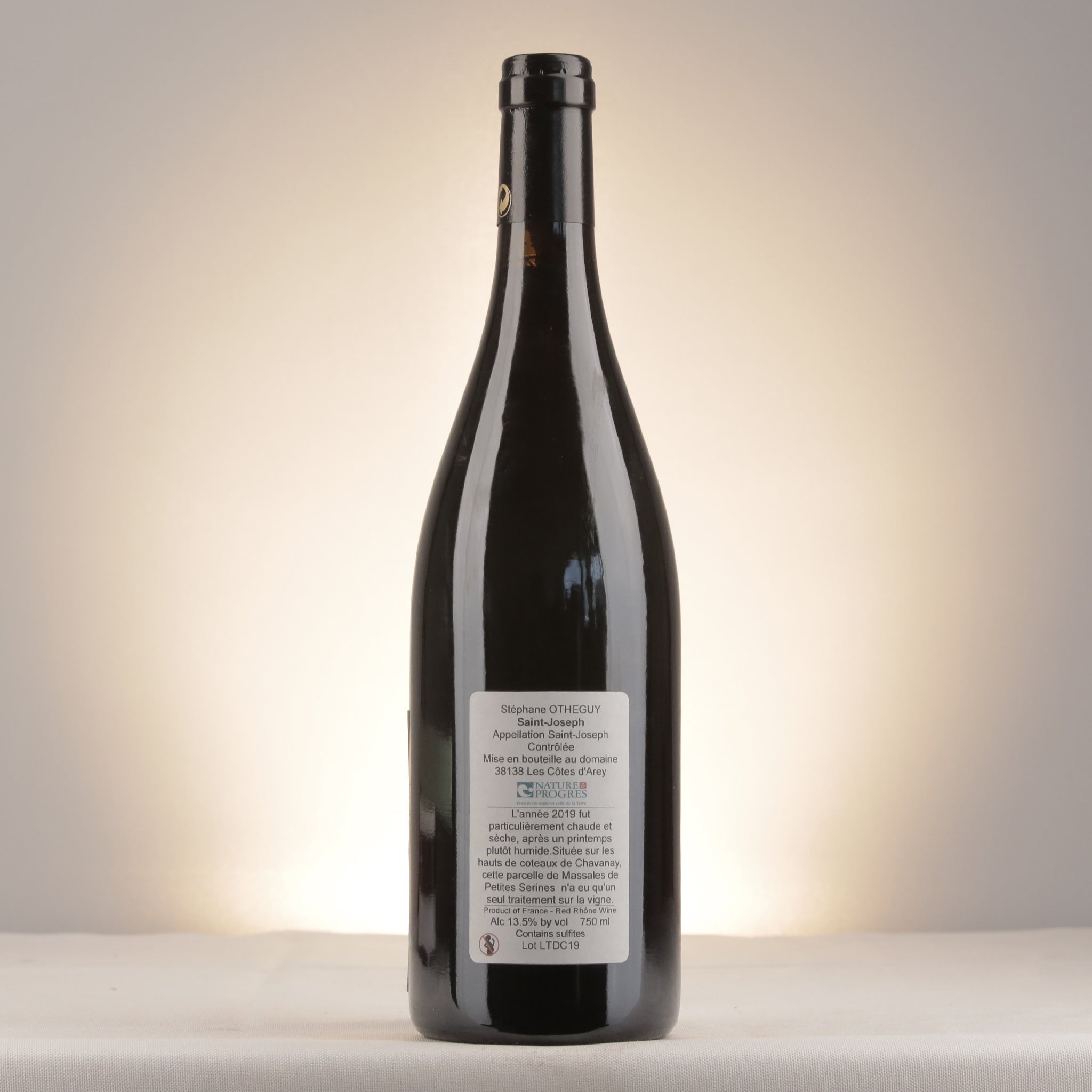 Stéphane Othéguy Saint-Joseph Temps Le temps des Cerises 2019 Bottle back label