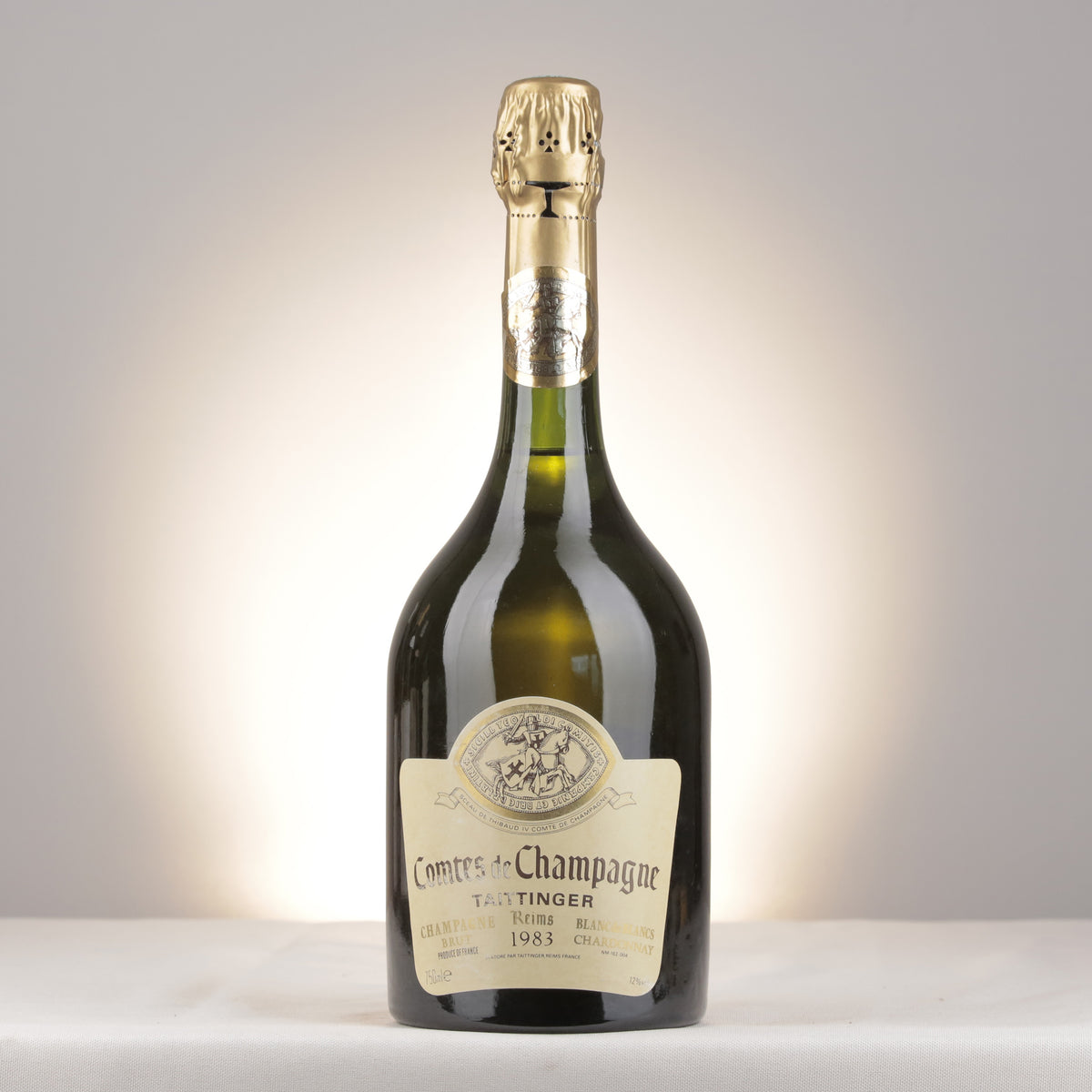 Champagne Taittinger Comtes de Champagne Blanc de Blancs Grand Cru 1983 Bottle front
