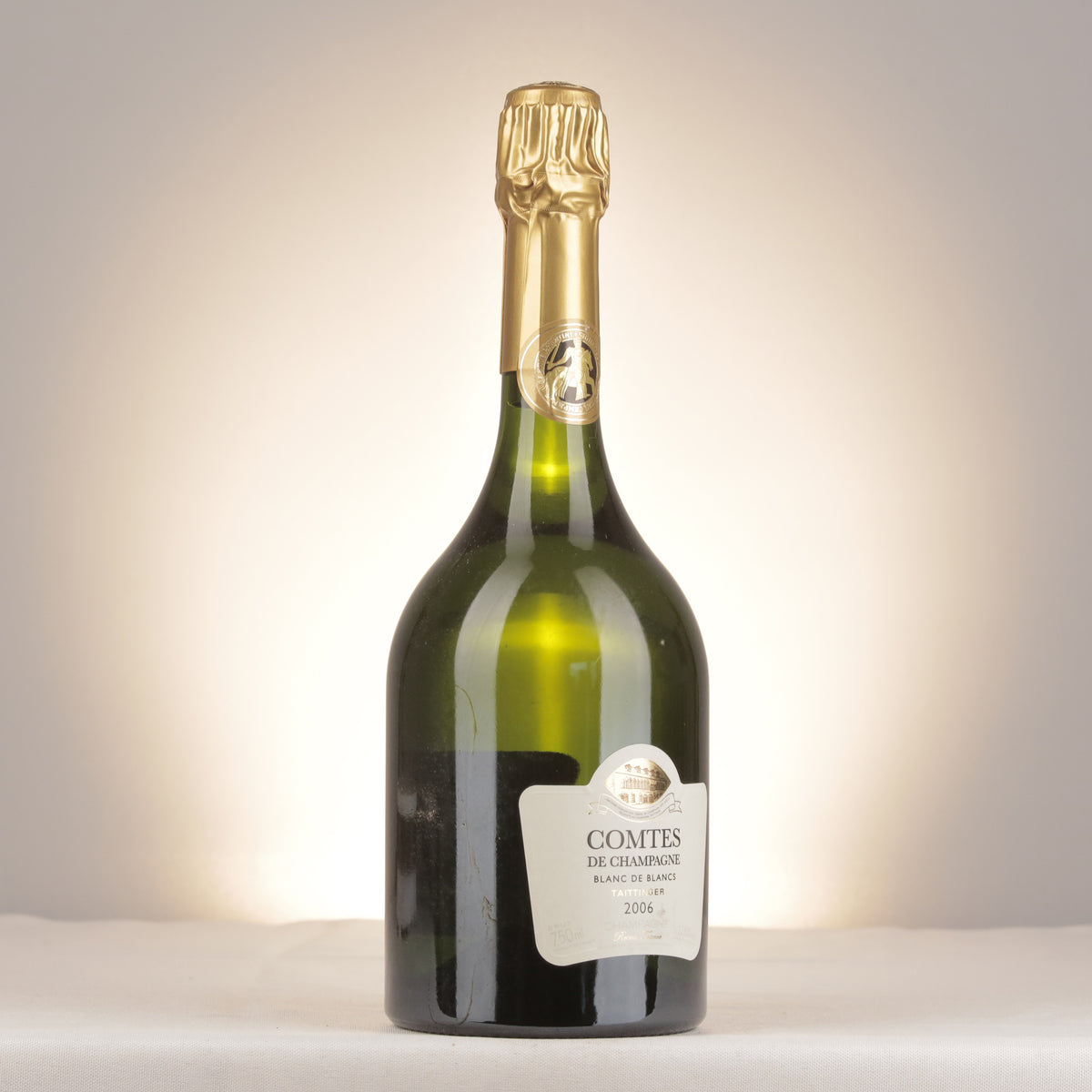 Champagne Taittinger Comtes de Champagne Blanc de Blancs Grand Cru 2006 Bottle turned right