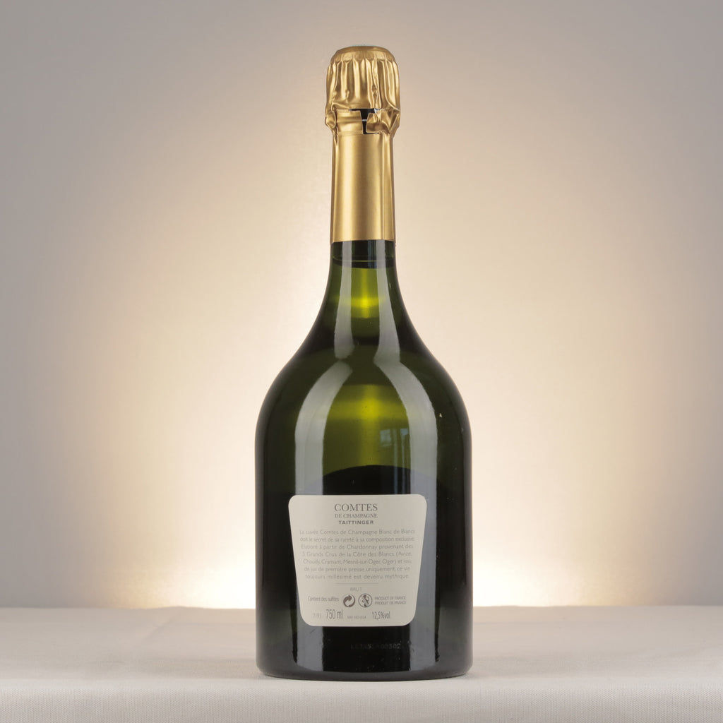 Champagne Taittinger Comtes de Champagne Blanc de Blancs Grand Cru 2008 Bottle back