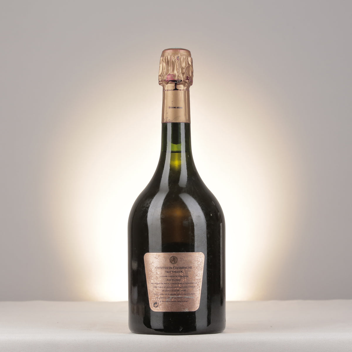 Champagne Taittinger Comtes de Champagne Rosé 1996 Bottle back
