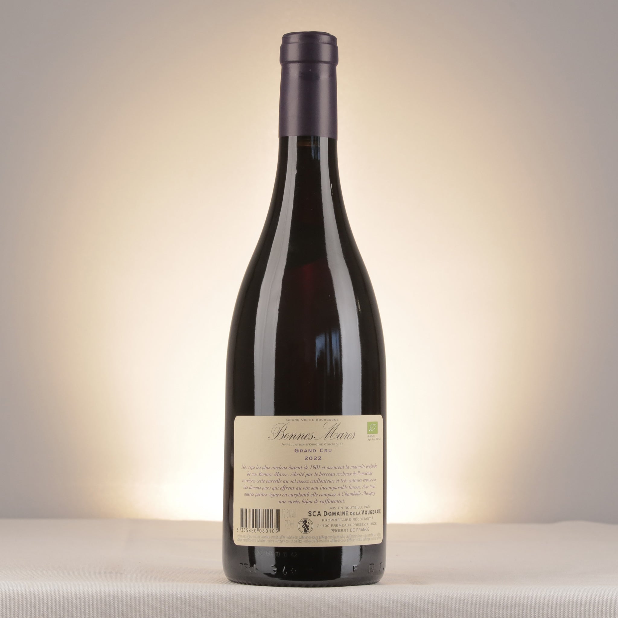 La Vougeraie Bonnes Mares Grand Cru 2022 Bottle back