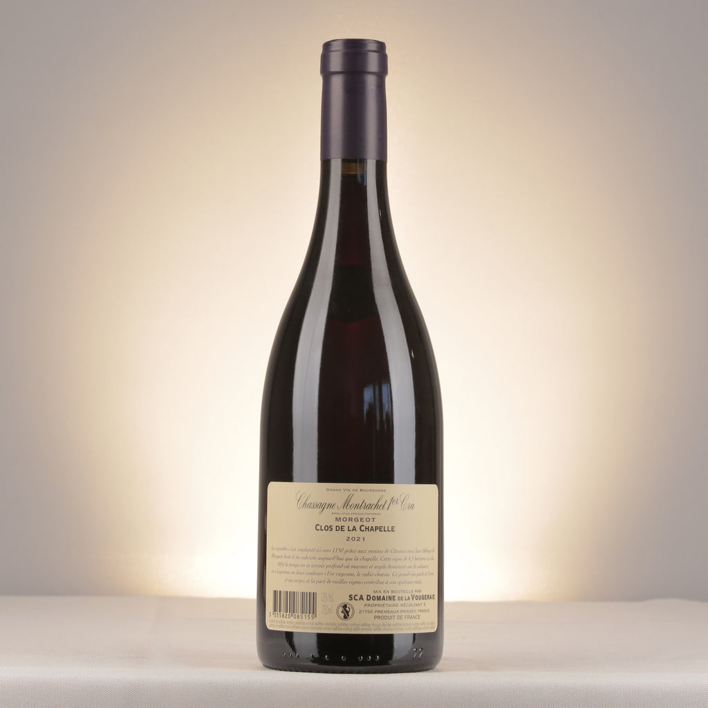 La Vougeraie Chassagne-Montrachet 1er Cru Morgeot Clos de la Chapelle Rouge 2021 Bottle back