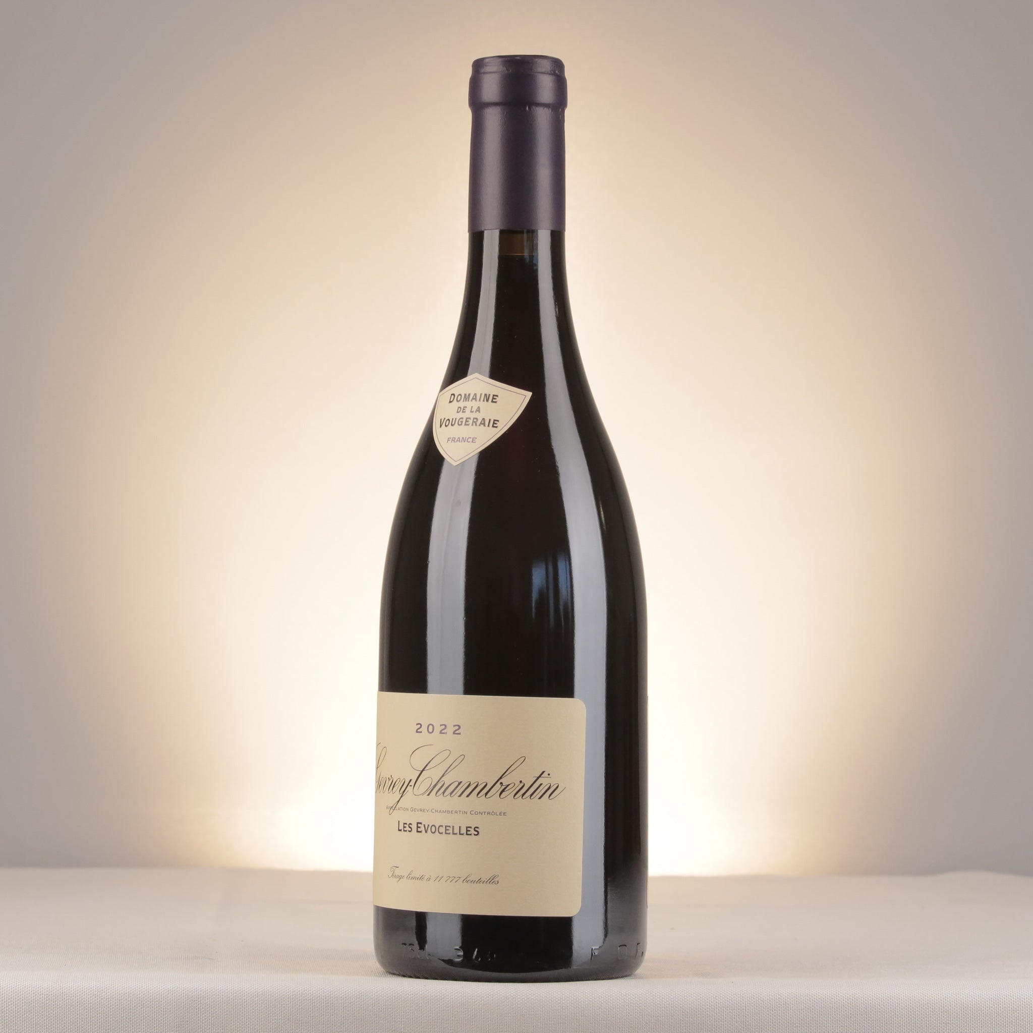 La Vougeraie Gevrey-Chambertin Les Evocelles 2022 Bottle detail