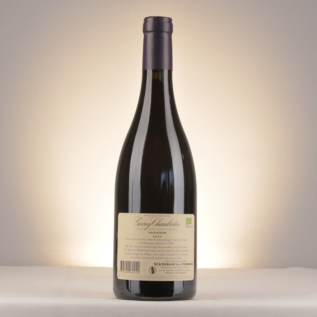 La Vougeraie Gevrey-Chambertin Les Evocelles 2022 Bottle back
