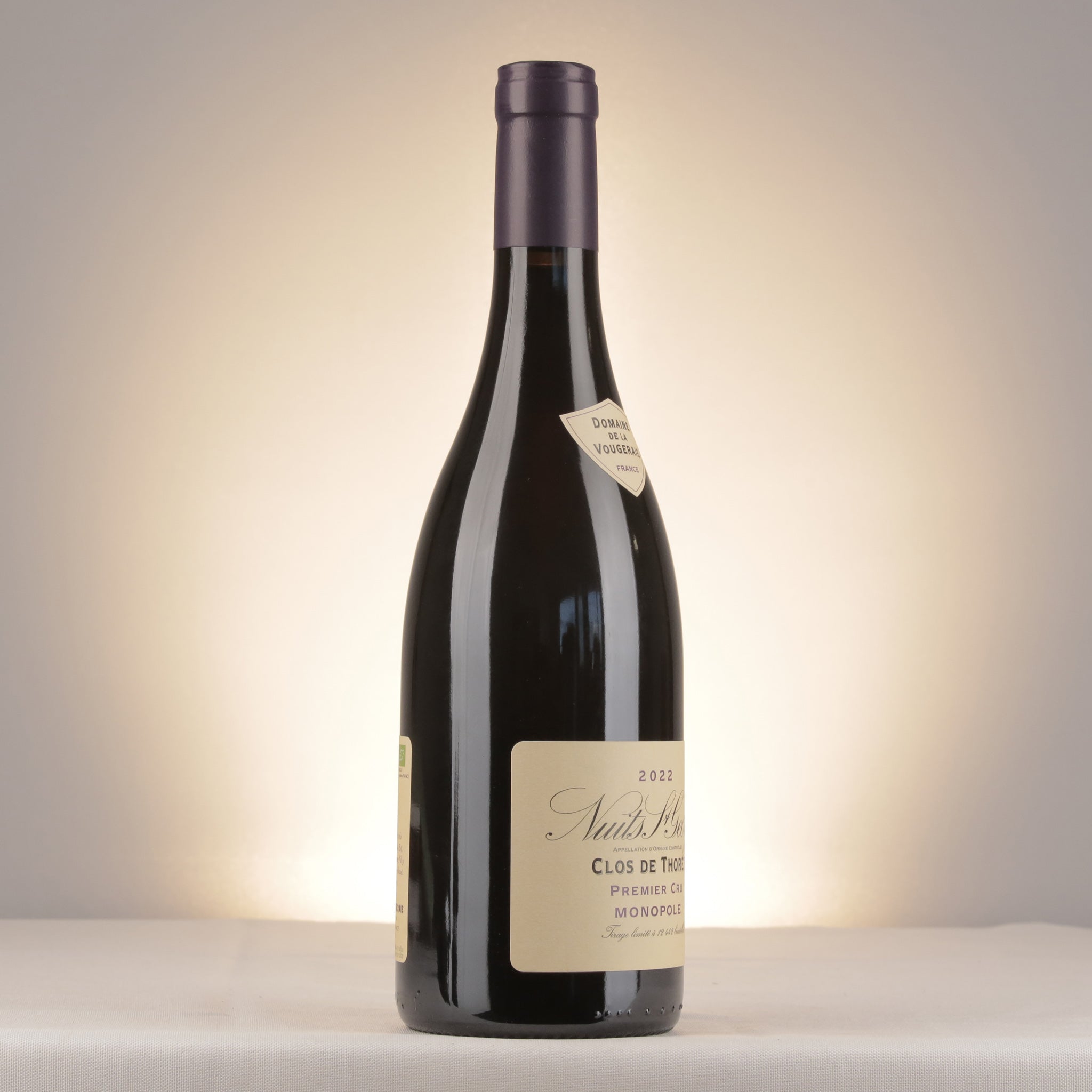 La Vougeraie Nuits-Saint-Georges 1er Cru Clos de Thorey 2022 Bottle detail