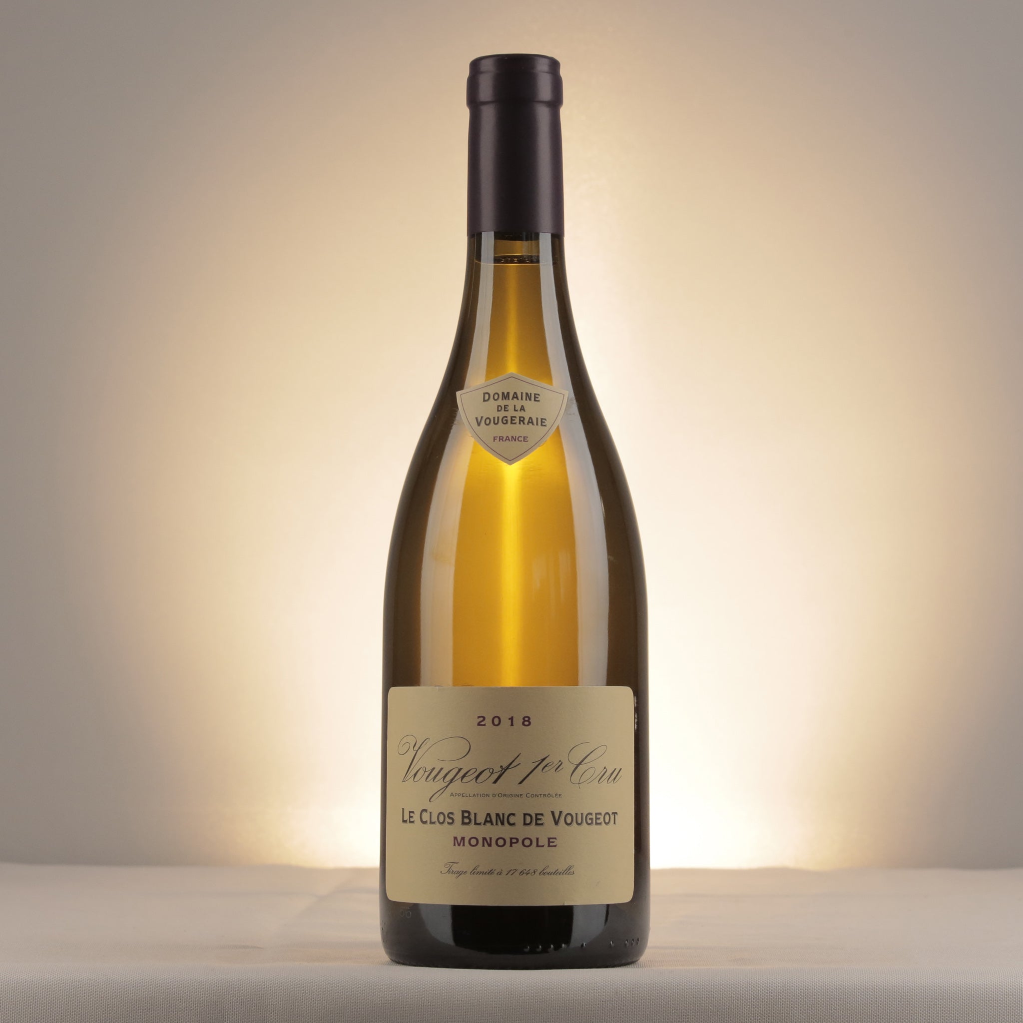La Vougeraie Vougeot 1er Cru Le Clos Blanc de Vougeot 2018 Bottle front